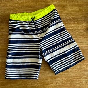 Lands’ End Boys’ Stripe Swim Trunks Size M (10-12)